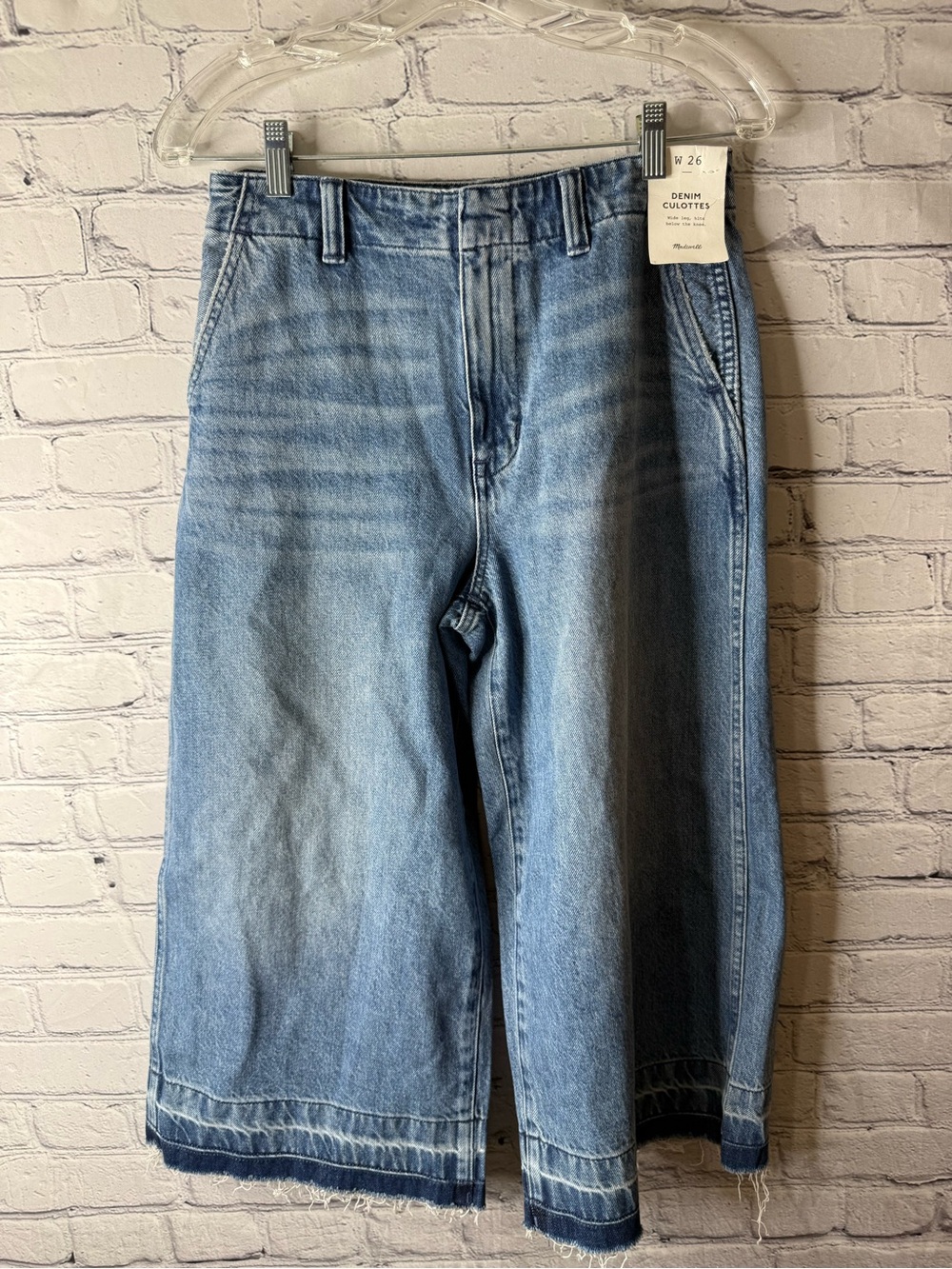 NWT Madewell Light Blue Denim Culotte pants
